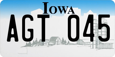 IA license plate AGT045