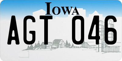 IA license plate AGT046