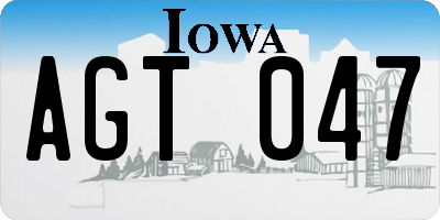 IA license plate AGT047