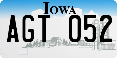 IA license plate AGT052