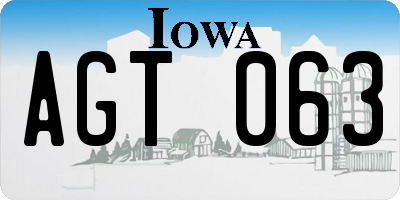 IA license plate AGT063