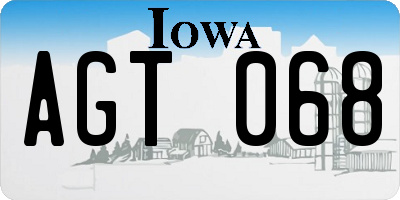 IA license plate AGT068