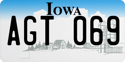 IA license plate AGT069