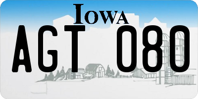 IA license plate AGT080