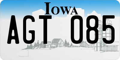 IA license plate AGT085