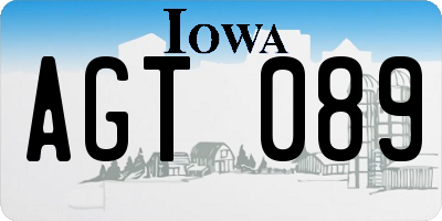 IA license plate AGT089