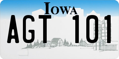 IA license plate AGT101