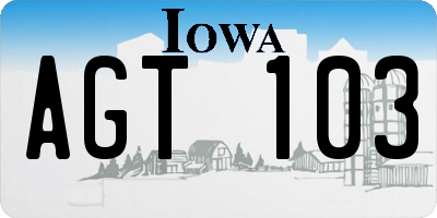 IA license plate AGT103