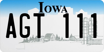 IA license plate AGT111