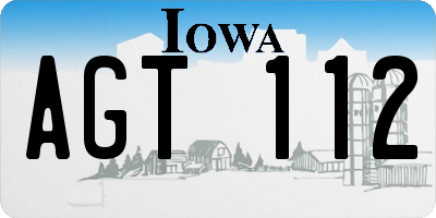IA license plate AGT112