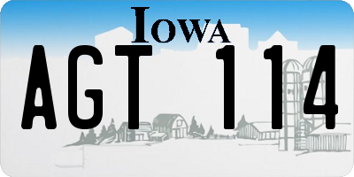 IA license plate AGT114