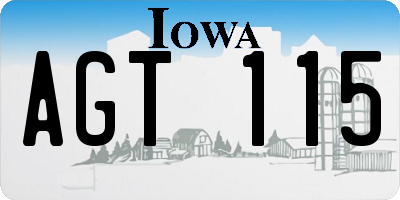 IA license plate AGT115