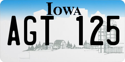 IA license plate AGT125