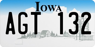 IA license plate AGT132