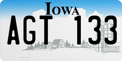 IA license plate AGT133