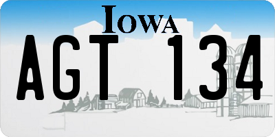 IA license plate AGT134