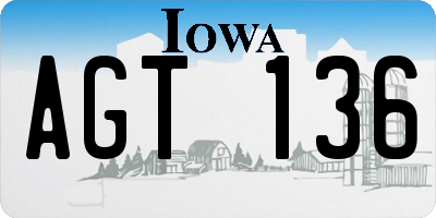 IA license plate AGT136