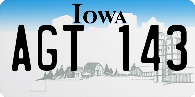 IA license plate AGT143