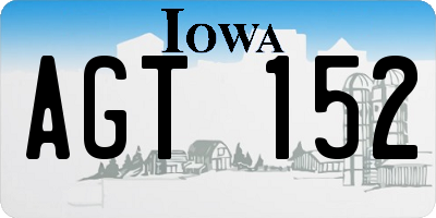 IA license plate AGT152