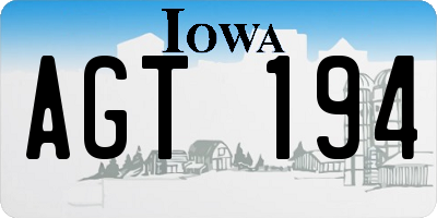 IA license plate AGT194