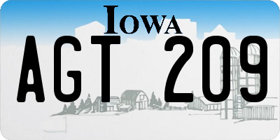 IA license plate AGT209