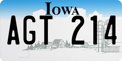 IA license plate AGT214