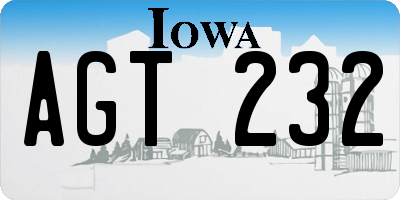 IA license plate AGT232
