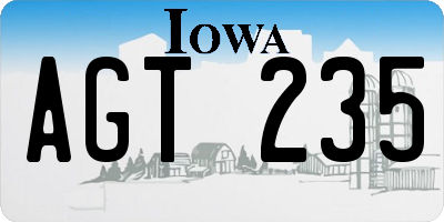 IA license plate AGT235
