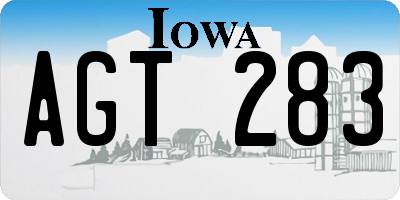 IA license plate AGT283