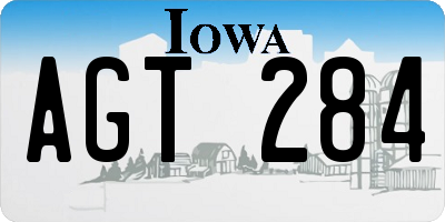 IA license plate AGT284