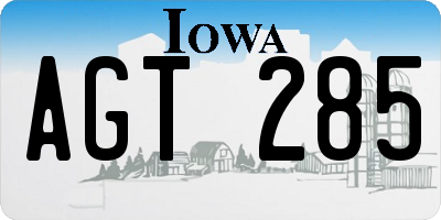 IA license plate AGT285