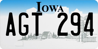 IA license plate AGT294