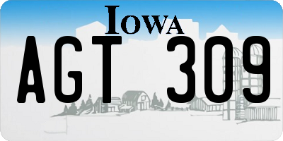 IA license plate AGT309