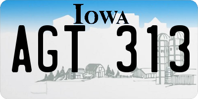 IA license plate AGT313