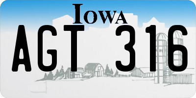 IA license plate AGT316