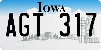 IA license plate AGT317