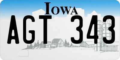 IA license plate AGT343