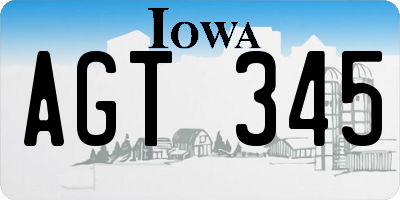IA license plate AGT345