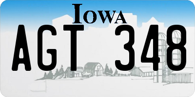 IA license plate AGT348