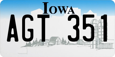 IA license plate AGT351
