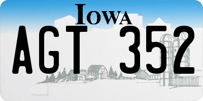 IA license plate AGT352