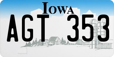 IA license plate AGT353