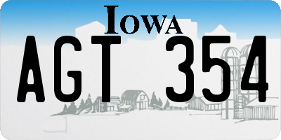 IA license plate AGT354