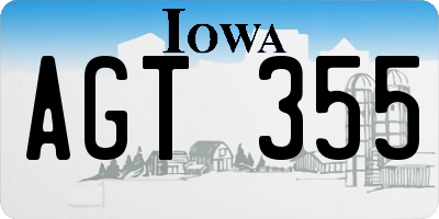 IA license plate AGT355