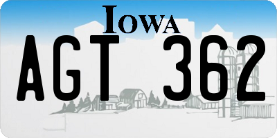 IA license plate AGT362