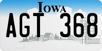 IA license plate AGT368