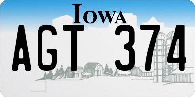 IA license plate AGT374