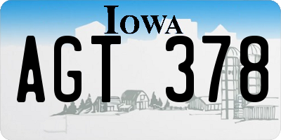 IA license plate AGT378