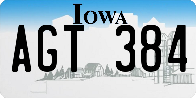 IA license plate AGT384