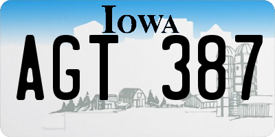 IA license plate AGT387